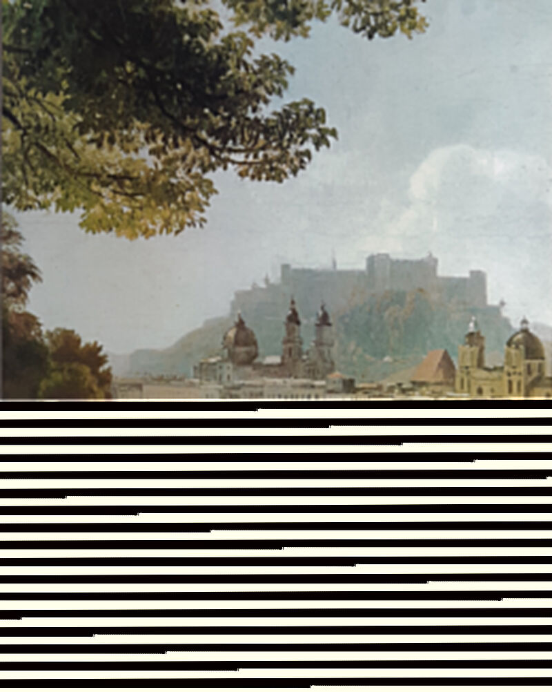 SALZBURGER LANDESSAMMLUNGEN - RESIDENZGALERIE 
FISCHBACH Johann (1797-1871), „Blick auf Salzburg“, Bildausschnitt