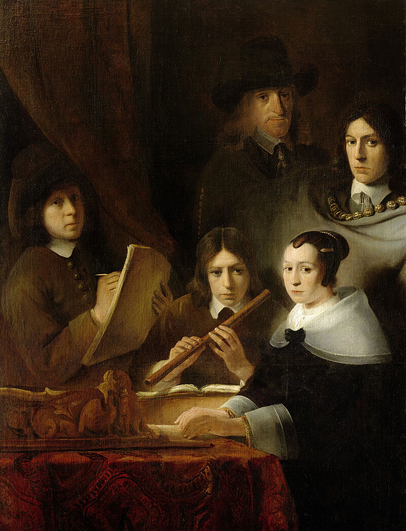 Familienkonzert (Der Zeichner links ist wahrscheinlich ein Selbstbildnis)