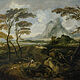 Landschaft mit Hirten und Reiterin