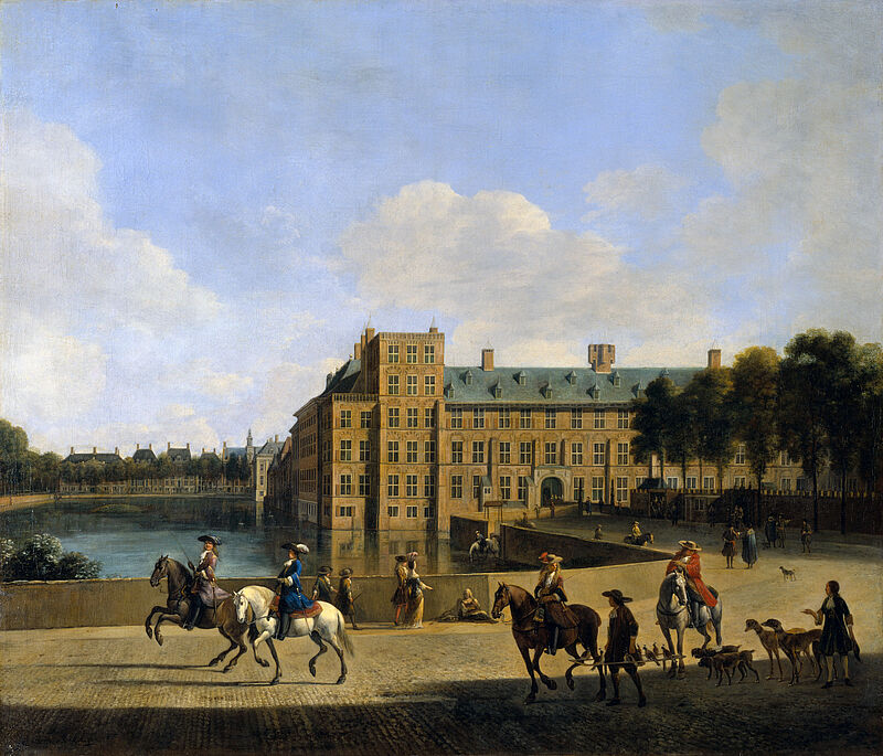 Der Binnenhof mit dem Vijver = Schlossweiher in Den Haag