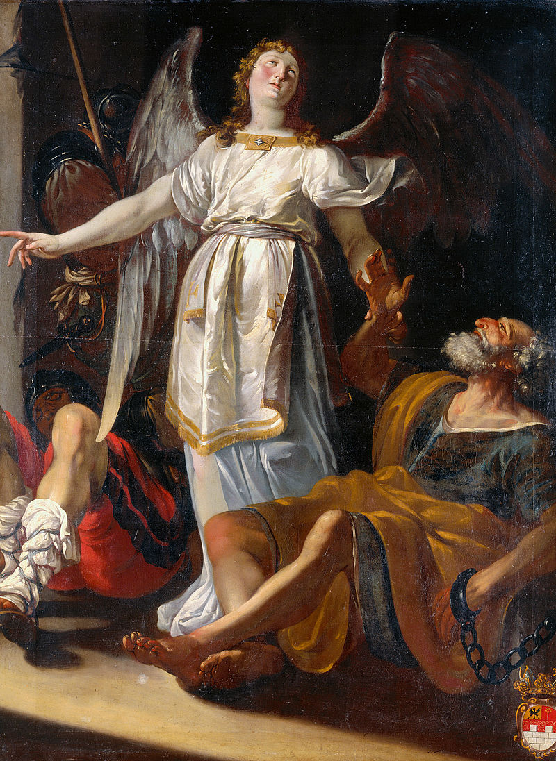 Befreiung des Hl. Petrus aus dem Kerker (Wappen Johann Franz Graf Preysing (1615–1687), Fürstbischof von Chiemsee (1670–1687))