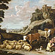 Landschaft mit Hirten und Herde