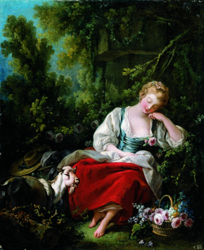 François Boucher, La Rêveuse-Träumende Schäferin, Öl/Leinwand, 56,9 x 46,5 cm, Inv. Nr. 587  © RGS/Ghezzi