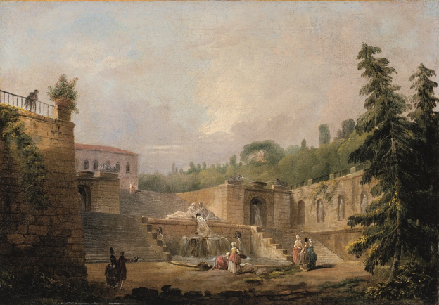 Hubert Robert, Brunnen auf einer Schlossterrasse, Öl/Leinwand, 28,5 x 40,4 cm, Inv. Nr. 495 © RGS/Ghezzi