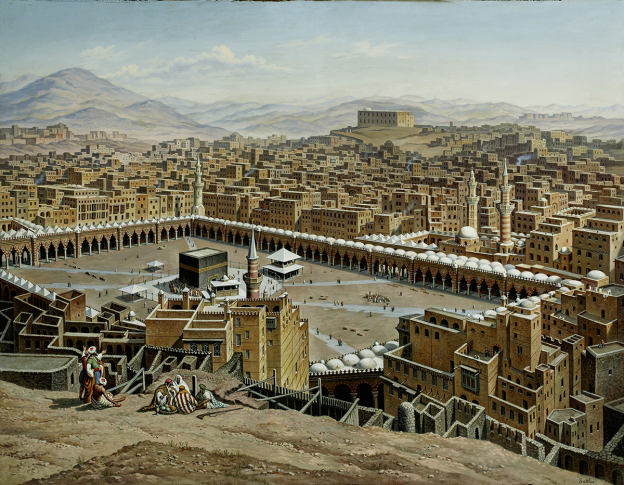 Hubert Sattler (1817–1904), Mekka mit Heiliger Moschee und Kaaba (Saudi-Arabien), 1897,  Öl auf Leinwand © Salzburg Museum