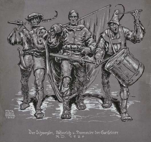 Fritz Dürnberger (1892 – 1926), Der Schwägler, Fähnrich u. Trommler der Gasteiner © Salzburg Museum