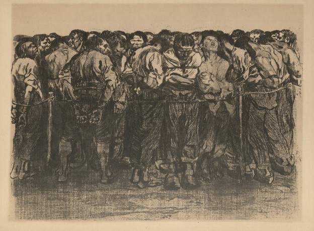 Käthe Kollwitz (1867 – 1945), Die Gefangenen (Blatt 7 des Zyklus „Bauernkrieg“, 1908) © Salzburg Museum