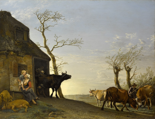 Paulus Potter, Driving the Cattle to Pasture in the Morning, 1647, oil/oak, 38.5 x 50 cm, inv. no. 548  © RGS/Ghezzi