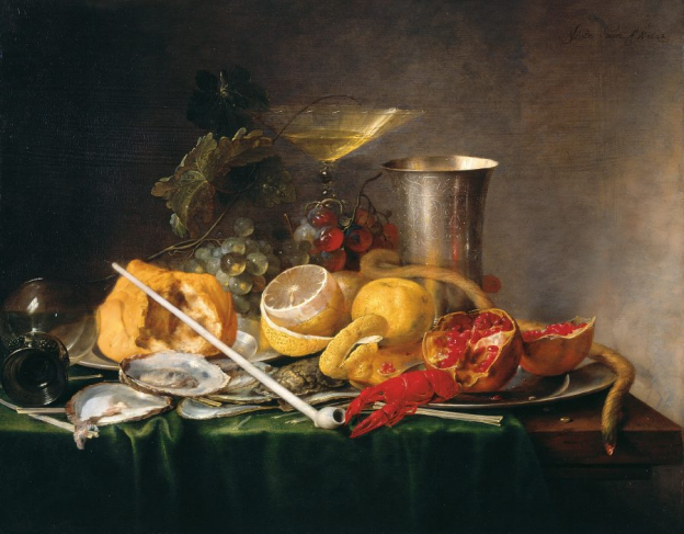 Jan Davidsz. de Heem, Stillleben, Frühstück mit Champagnerglas und Pfeife, 1652, Öl/Eichenholz, 46,5 x 58,5 cm ,Inv. Nr. 562 © RGS/Ghezzi