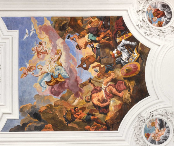 Deckenbild im Carabinierisaal vom Maler Johann Michael Rottmayer