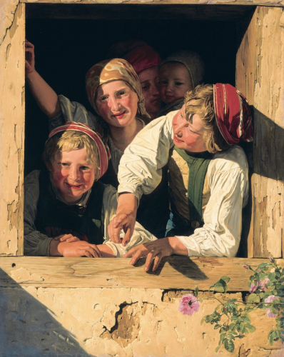 Ferdinand Georg Waldmüller, Kinder im Fenster, Öl/Leinwand, 85 x 69 cm, Inv. Nr. 335 © RGS/Ghezzi