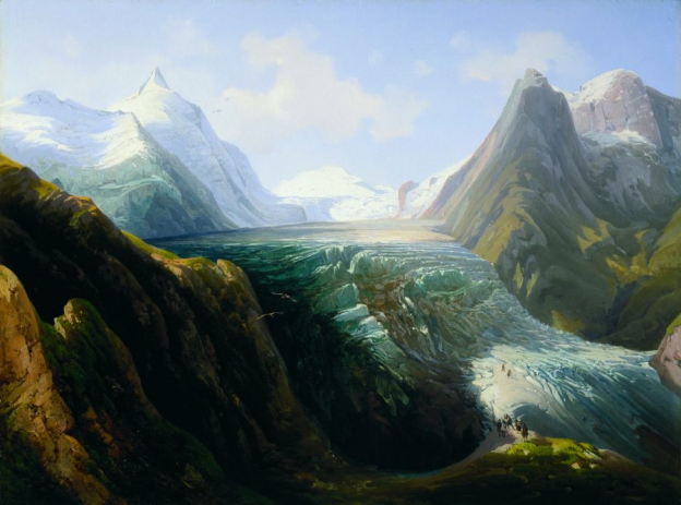 Thomas Ender, The Großglockner Mountain with the Pasterze Glacier, oil/wood, 42.5 x 60.5, inv. no 592 © RGS/Ghezzi