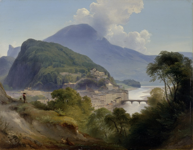 Johann Fischbach, View of Salzburg with the Kapuzinerberg, 1844, oil/wood, 37.4 x 47.7 cm, inv. no. 255  © RGS/Ghezzi