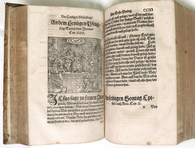 Sommertheyl der Postill oder Predigbuchs evangelischer warheyt und rechter Catholischer Lehr, über die Evangelie, Johann Wild, Mainz 1556, Druck, Holzschnitt, Diözesanbibliothek Salzburg © Dommuseum/J. Kral