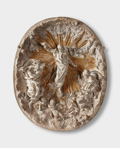 Gianlorenzo Bernini (1598-1680), Metamorphose Christi oder Verklärung am Berg Tabor Modell für ein Relief, 1657; Terracotta, Reste von Vergoldung © Salzburg Museum