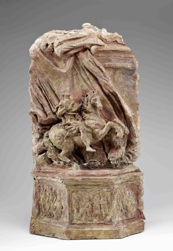 Gianlorenzo Bernini (1598-1680), Atelier, Entwurf für das Reiterstandbild an der Scala Regia, St. Peter, Rom, 1665; Terracotta © Salzburg Museum