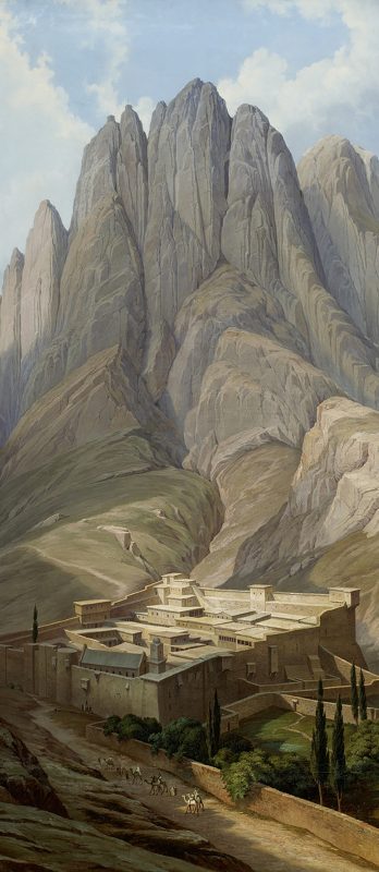 Hubert Sattler (1817–1904) nach David Roberts (1796–1864), Das Katharinenkloster im Sinai (Ägypten), 1845, Öl auf Leinwand © Salzburg Museum